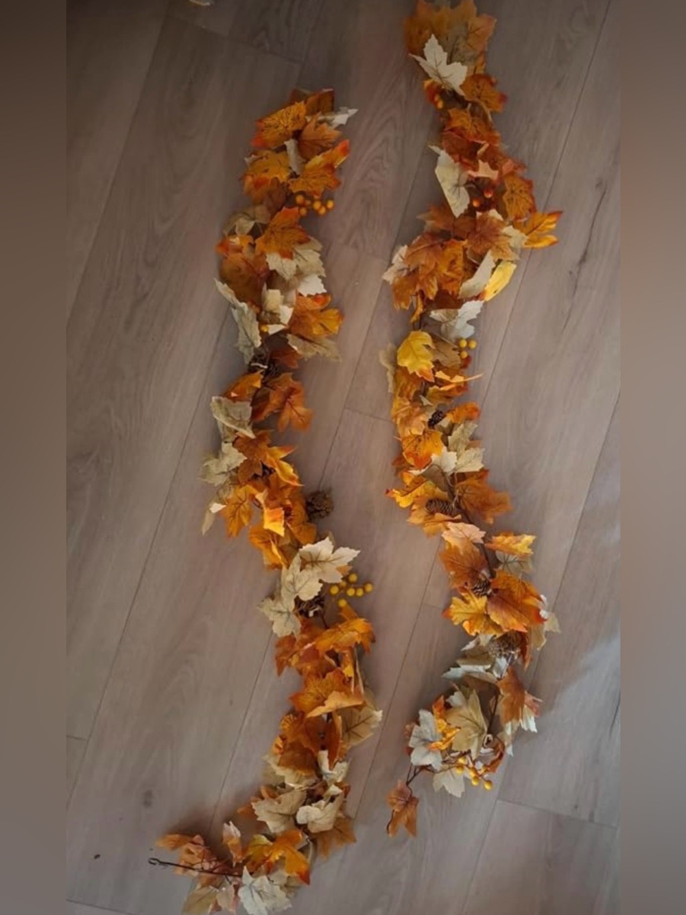 Autumn Leaf Garland - Orange & Cream Fall Décor